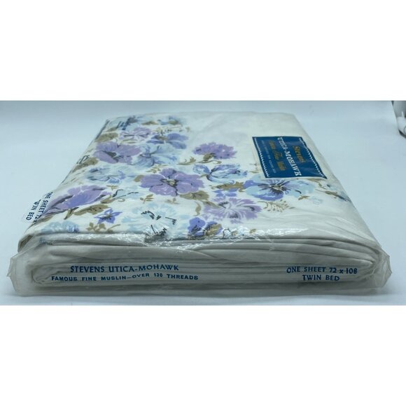 Stevens Utica Mohawk Twin Flat Sheet Queen Marie Pattern Floral Cotton USA Made - Picture 10 of 16